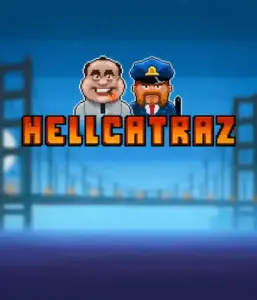 Dive into the action-packed world of Hellcatraz slot by Relax Gaming, highlighting a comic-style prisoner and a guard with the infamous Alcatraz prison and San Francisco skyline in the background. This image portrays the adventure and mischief of an Alcatraz-inspired game, perfect for fans of retro gaming, offering a nostalgic gaming experience. 